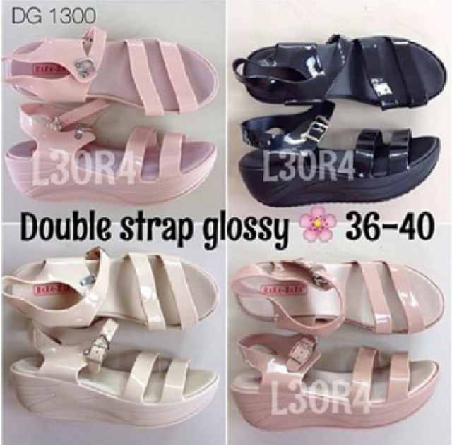 Sandal Sepatu Jelly Wedges Jelly Two 